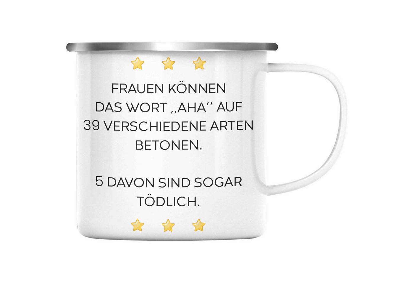 Trendation Thermotasse Trendation - Lustige Emaille Tasse mit Spruch für Frauen Männer Arbeit Büro Lustig Emaille Tassen Becher mit Sprüchen Kollegin Geschenk Sarkasmus Aha von Trendation