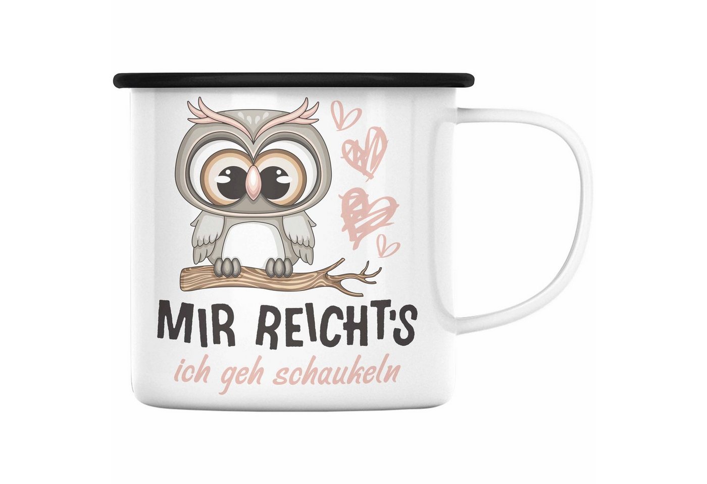 Trendation Thermotasse Trendation - Mir Reichts Ich Geh Schaukeln Emaille Tasse Frauen Lusti von Trendation