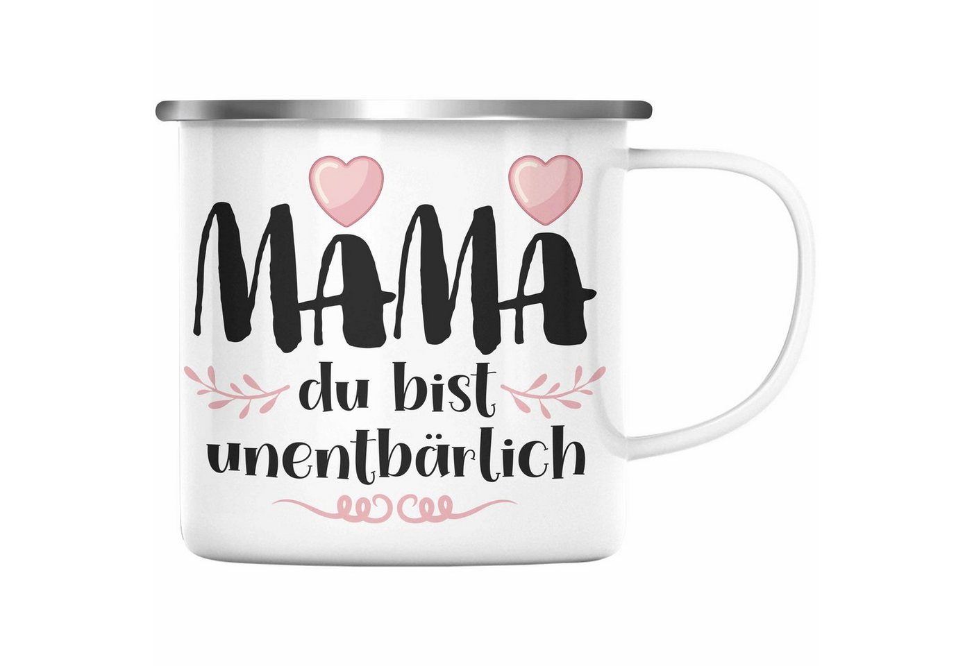 Trendation Thermotasse Trendation - Mutter Mama Emaille Tasse Geschenk von Tochter zum Geburtstag Weihnachten KaffeeEmaille Tasse Lustig Geschenke Muttertag Muttertagsgeschenk Unentbährlich von Trendation