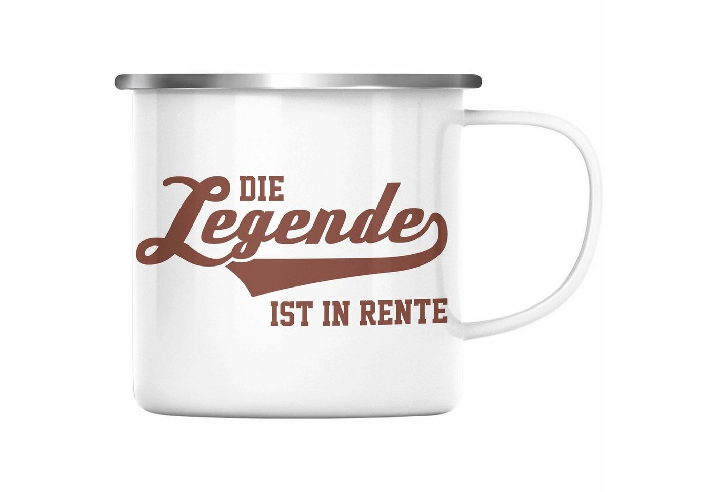 Trendation Thermotasse Trendation - Renter Emaille Tasse Ruhestand Geschenk Rente Mann Frau Lustig Renteneintritt Abschiedsgeschenk Rentnerin Sprüche von Trendation