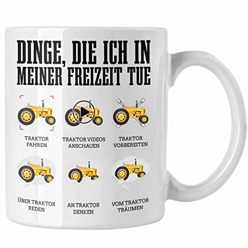 Trendation - Traktor Tasse Geschenk Bauer Landwirt Geschenkidee Traktor Fans (Weiß) von Trendation