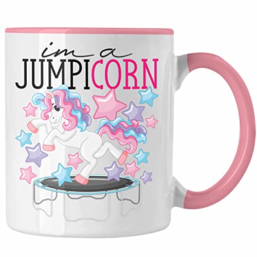 Trendation - Trampolin Tasse Geschenk Jumpicorn Fitness Jugendliche (Rosa) von Trendation