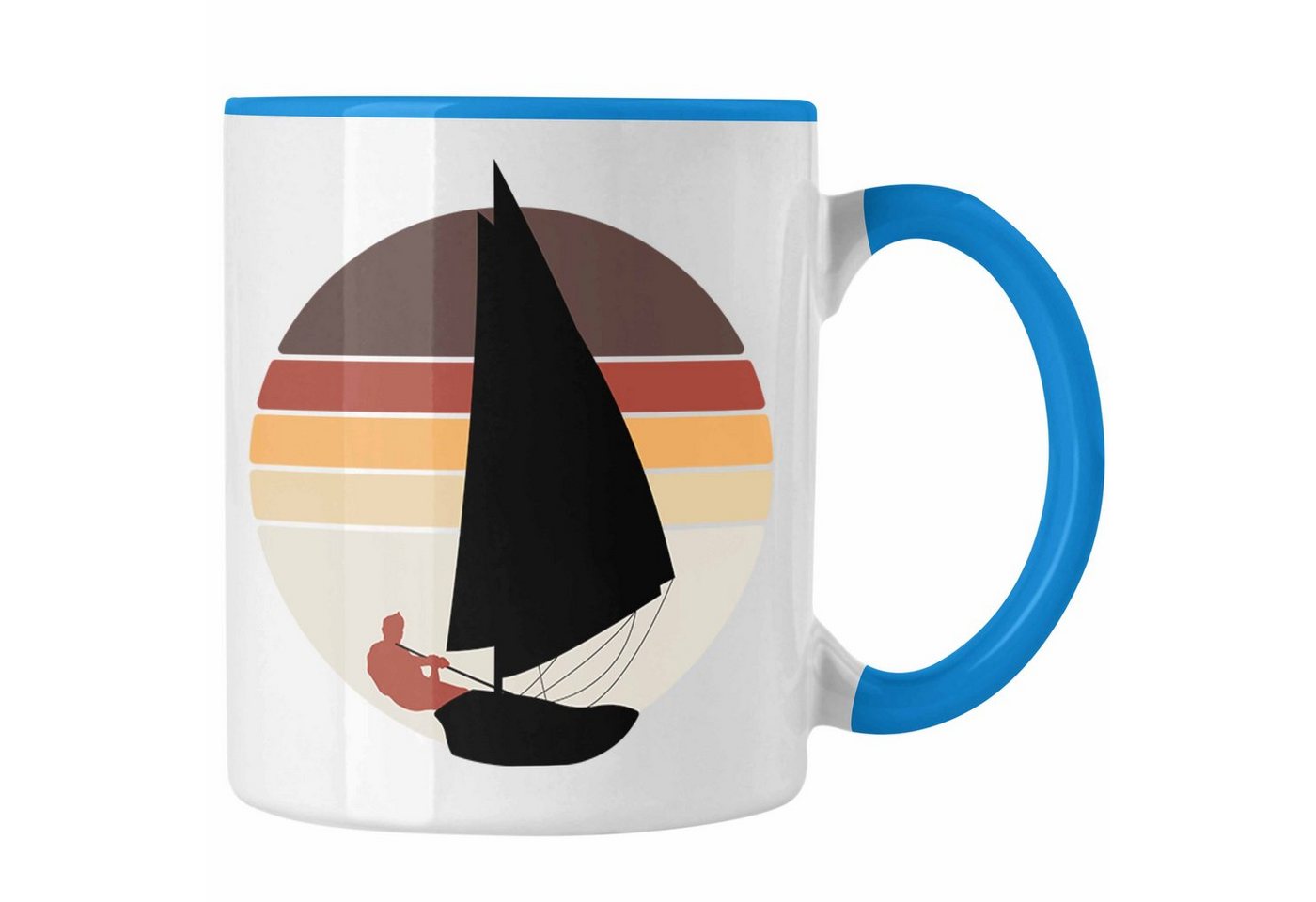 Trendation Untertasse Windsurfer Tasse Geschenk Sonnenuntergang Retro Geschenkidee für Wind von Trendation