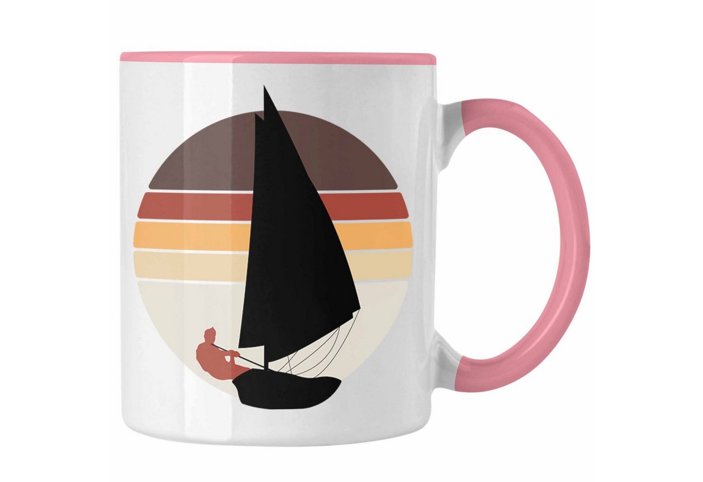 Trendation Untertasse Windsurfer Tasse Geschenk Sonnenuntergang Retro Geschenkidee für Wind von Trendation