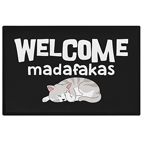 Trendation - Welcome Madafakas Lustige Fußmatte mit Spruch Geschenk Katzen 60x40 cm von Trendation