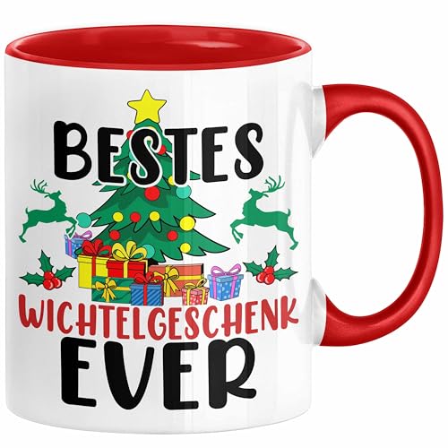 Trendation - Wichtelgeschenk für Frauen Kollegen Geschenk Wichteln Weihnachten Bestes Wichtelgeschenk Ever Schrottwichteln (Rot) von Trendation