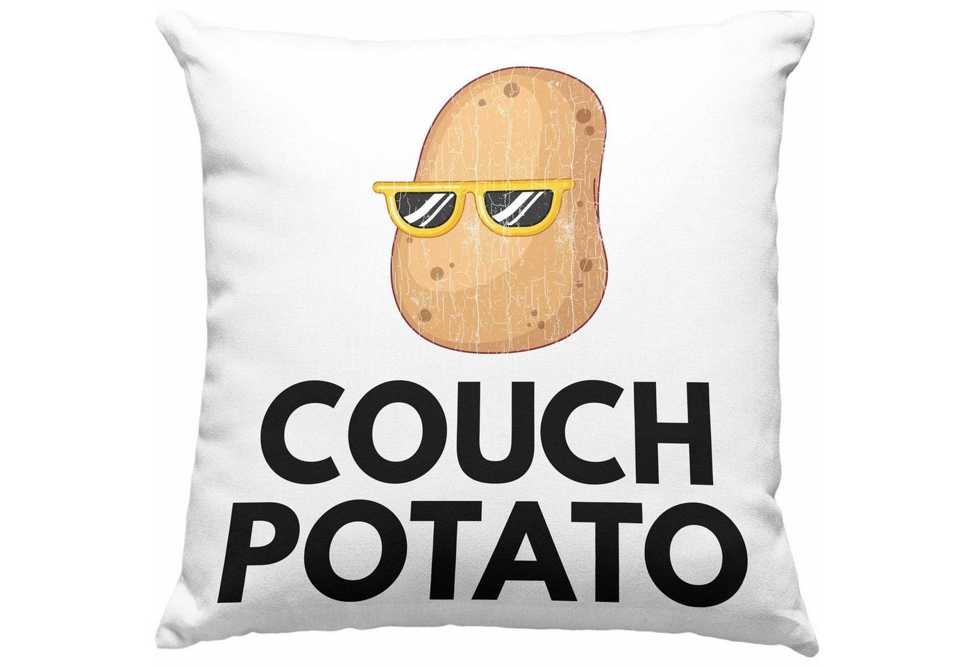 Trendation Zierkissen Trendation - Lustiges Kissen mit Spruch Couch Potato Deko-Kissen mit Füllung 40x40 cm Geburtstag Frauen Kinder Jungs, Polyester, Oxford-Baumwolle von Trendation