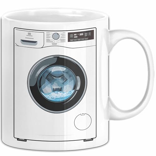 Waschmaschine Tasse Geschenk Witzige Tasse 3D (Weiß) von Trendation