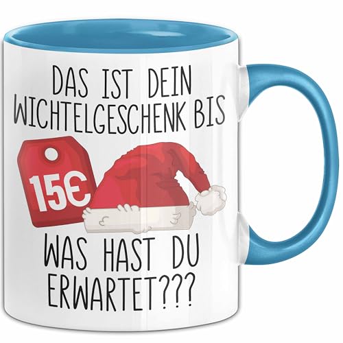 Wichtelgeschenk Tasse Geschenk bis 15€ Schrottwichtelgeschenk Schrottwichteln (Blau) von Trendation