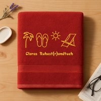 Ruhestand Geschenk Handtuch Bestickt Personalisiert | Abschied Kollegin Kollege Rente Saunatuch Duschtuch Badetuch Mit Name von TrendbeeShop
