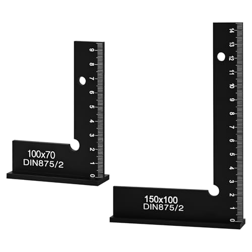 Trendecor 2 Stück Schlosserwinkel, 90 Grad Anschlagwinkel Metall 150 * 100mm, 100 * 70mm Präzisions Werkzeugtischler Lineal Satz L Typ für Präzise Arbeiten im Metallbau und Werkstatt Trendecor 2 Stück Schlosserwinkel, 90 Grad Anschlagwinkel Metall 150 * 100mm, 100 * 70mm Präzisions Werkzeugtischler Lineal Satz L Typ für Präzise Arbeiten im Metallbau und Werkstatt von Trendecor