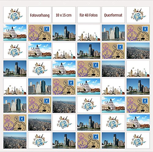 trendfinding® Fotovorhang 10x15cm Hoch und Querformat Foto Bilder Postkarten Format Fotowand Fotogalerie Fototaschen Fotohalter Taschenvorhang Fotos (48 Fotos Querformat 10x15) von Trendfinding