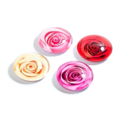 Trendform Eye-Magnete Rose 4er Set, runde Kühlschrankmagnete mit Rosen, Neodym, Blumen von Trendform