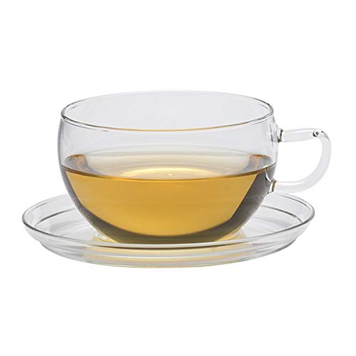 Trendglas Jena Jumbo Teetasse aus Borosilikatglas mit Glasunterteller (0,4 Liter), 1 Stück (1er Pack) von Trendglas Jena