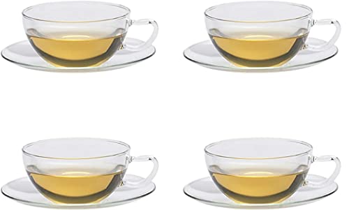 Trendglas Jena Teetasse OPUS 0,2 l mit Glasunterteller, 4er-Set von Trendglas Jena