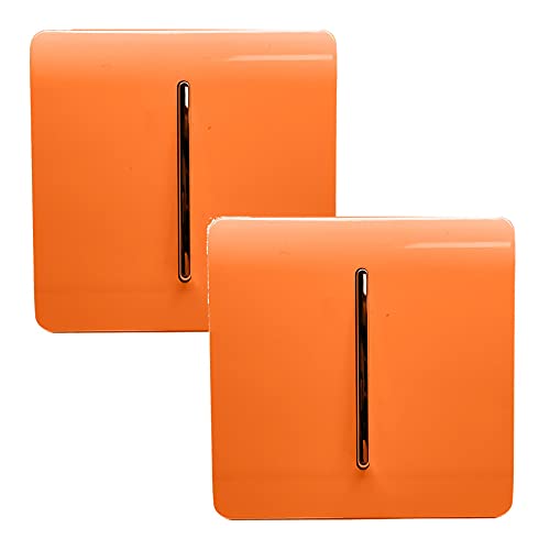 Trendi 1-Gang 2-Wege-Lichtschalter, künstlerisch, modern, glänzend, 10 A, Wippschalter, taktil, Orange, 2 Stück von Trendi Switch