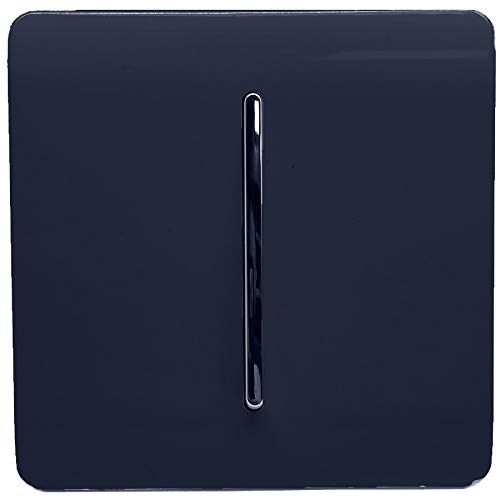 Trendi 1-Gang-2-Wege-Wippschalter, 10 A, Chrom, glänzend, Marineblau, 3 Stück von Trendi Switch