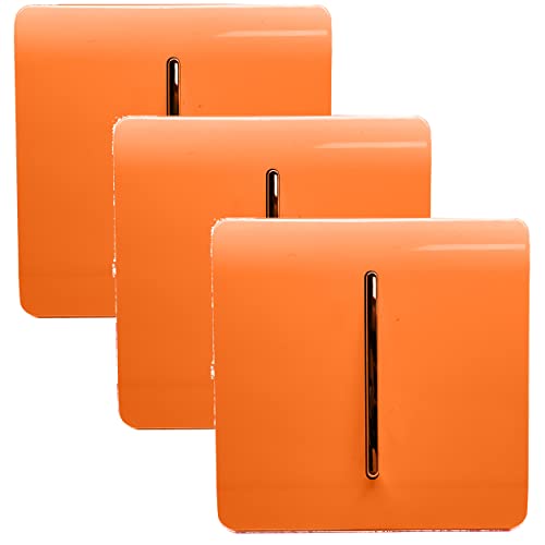 Trendi 1-Gang-2-Wege-Wippschalter, 10 A, Chrom, glänzend, Orange, 3 Stück von Trendi Switch