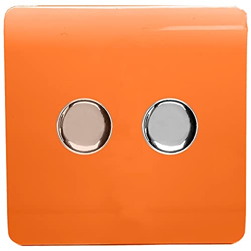 Trendi Artistic Modern Glänzend Taktile 2-Gang 2-Wege 120W LED Dimmschalter Orange von Trendi Switch