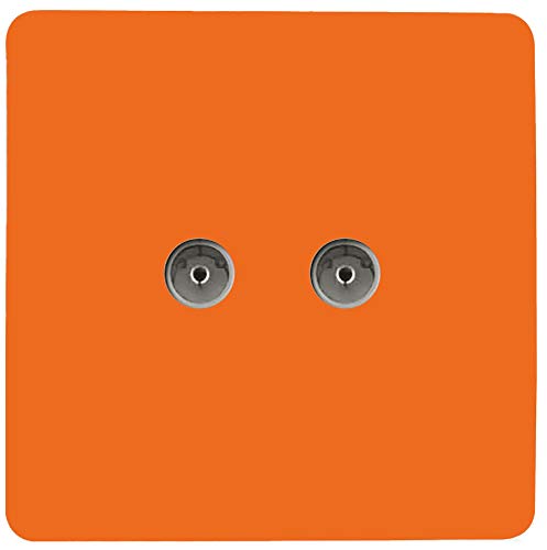 Trendi Artistic Modern Glossy Tactile 2-Gang TV Steckdose orange von Trendi Switch