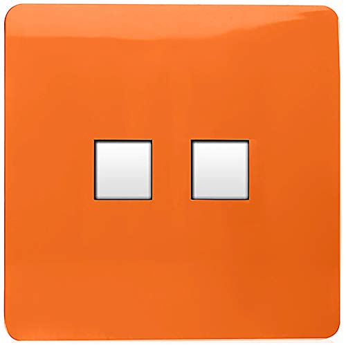 Trendi Artistic Modern Glossy Tactile Telefonsteckdose + Cat 5e&Cat 6 RJ45 PC Buchse orange von Trendi Switch