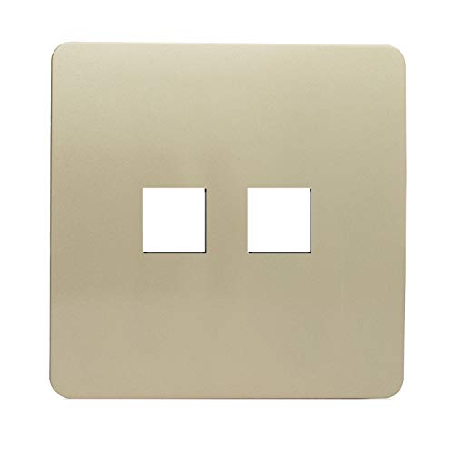 Trendi Frontplatte, für Moderner glänzend Taktile 2 Gang Telefon Sockel Gold art-2tlpgo-sp von Trendi Switch