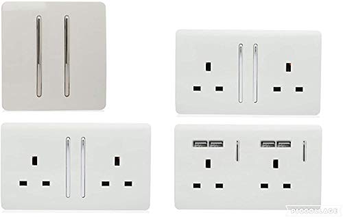 Trendi Switch Moderner glänzend Schalter/Steckdosen Esszimmer Trade/Multi-Pack, weiß von Trendi Switch