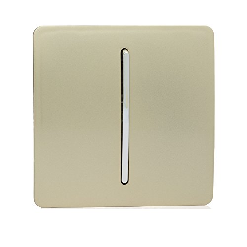 Trendi Switch glänzender Lichtschalter, 1-fach, 2-Weg-Kippschalter, 10 A, Gold, ART-SS2GO von Trendi Switch