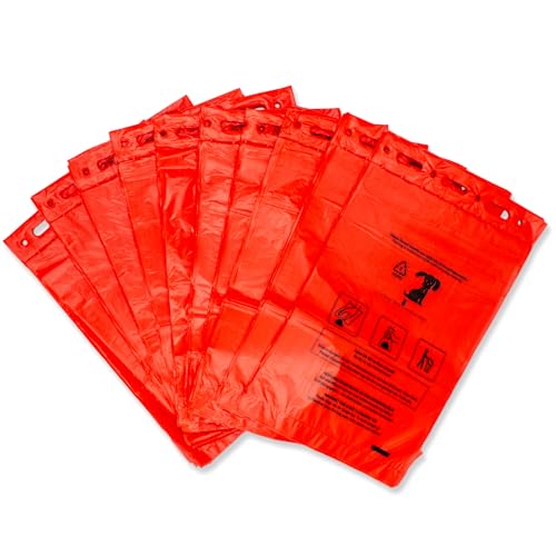 1000 Stück Hundekotbeutel (10 Blöcke á 100 Beutel), zum Aufhängen, rot in 21 x 31,5 cm + 3,5 cm Rand von Trendisland