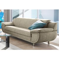 TRENDMANUFAKTUR 3-Sitzer "Rondo, Breite 207 cm, breite Armlehnen, Füße chromfarben" Big-Sofa wahlweise mit Federkern, in verschiedenen Bezügen bestellbar von Trendmanufaktur