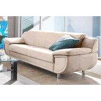 TRENDMANUFAKTUR 3-Sitzer "Rondo, Breite 207 cm, breite Armlehnen, Füße chromfarben", Big-Sofa wahlweise mit Federkern, in verschiedenen Bezügen bestellbar von Trendmanufaktur