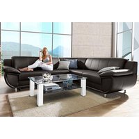 TRENDMANUFAKTUR Ecksofa "Rondo wahlweise mit Schlaffunktion, bequeme Armlehnen, Bestseller", L-Form, wahlweise mit Federkern bestellbar, Füße chromfarben von Trendmanufaktur