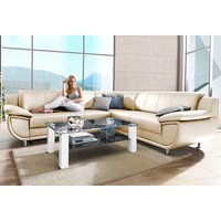 TRENDMANUFAKTUR Ecksofa "Rondo wahlweise mit Schlaffunktion, bequeme Armlehnen, Bestseller", L-Form, wahlweise mit Federkern bestellbar, Füße chromfarben von Trendmanufaktur
