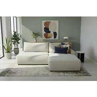 TRENDMANUFAKTUR Ecksofa "Fordon II, Schlafsofa mit Bettkasten, Couch in L-Form, Breite 250 cm" in Struktur LUMOS, 3D-Effekt, sandgrau, Armlehne rechts von Trendmanufaktur