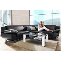 TRENDMANUFAKTUR Ecksofa "Rondo wahlweise mit Schlaffunktion, 267x247 cm (BxT), breite Armlehnen", L-Form, wahlweise mit Federkern bestellbar, Füße schwarz von Trendmanufaktur