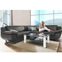 TRENDMANUFAKTUR Ecksofa "Rondo wahlweise mit Schlaffunktion, 267x247 cm (BxT), breite Armlehnen", L-Form, wahlweise mit Federkern bestellbar, Füße schwarz von Trendmanufaktur