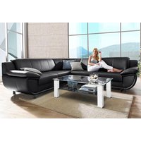 TRENDMANUFAKTUR Ecksofa "Rondo wahlweise mit Schlaffunktion, 267x247 cm (BxT), breite Armlehnen", L-Form, wahlweise mit Federkern bestellbar, Füße schwarz von Trendmanufaktur