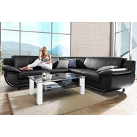 TRENDMANUFAKTUR Ecksofa "Rondo wahlweise mit Schlaffunktion, 267x247 cm (BxT), breite Armlehnen", L-Form, wahlweise mit Federkern bestellbar, Füße schwarz von Trendmanufaktur