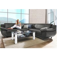 TRENDMANUFAKTUR Ecksofa "Rondo wahlweise mit Schlaffunktion, 267x247 cm (BxT), breite Armlehnen", L-Form, wahlweise mit Federkern bestellbar, Füße schwarz von Trendmanufaktur