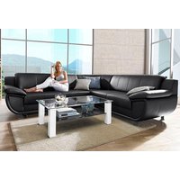 TRENDMANUFAKTUR Ecksofa "Rondo wahlweise mit Schlaffunktion, 267x247 cm (BxT), breite Armlehnen", L-Form, wahlweise mit Federkern bestellbar, Füße schwarz von Trendmanufaktur