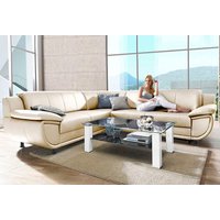 TRENDMANUFAKTUR Ecksofa "Rondo wahlweise mit Schlaffunktion, 267x247 cm (BxT), breite Armlehnen", L-Form, wahlweise mit Federkern bestellbar, Füße schwarz von Trendmanufaktur