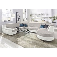 TRENDMANUFAKTUR Wohnlandschaft "Rondo 3, zeitlos und modern, im Materialmix, U-Form" wahlweise für mehr Komfort mit Federkern, wahlweise mit Bettfunktion TRENDMANUFAKTUR Wohnlandschaft "Rondo 3, zeitlos und modern, im Materialmix, U-Form" wahlweise für mehr Komfort mit Federkern, wahlweise mit Bettfunktion von Trendmanufaktur