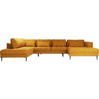 TRENDMANUFAKTUR Wohnlandschaft "Luzi, gemütliches Sofa, extra viel Platz, viele Kissen, OTTOs Choice" Designsofa mit tollem Sitzkomfort, Metallfüße schwarz, Breite 361 cm von Trendmanufaktur
