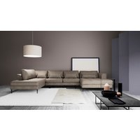 TRENDMANUFAKTUR Wohnlandschaft "Luzi, gemütliches Sofa, extra viel Platz, viele Kissen, OTTOs Choice" Designsofa mit tollem Sitzkomfort, Metallfüße schwarz, Breite 361 cm von Trendmanufaktur