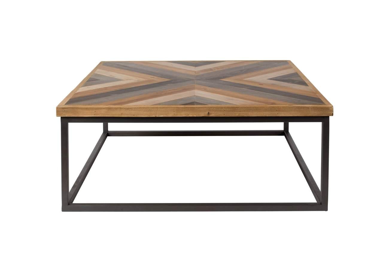 Couchtisch JOY mit farbigen Parkett-Muster 81 x 81 cm von Trendmöbel24