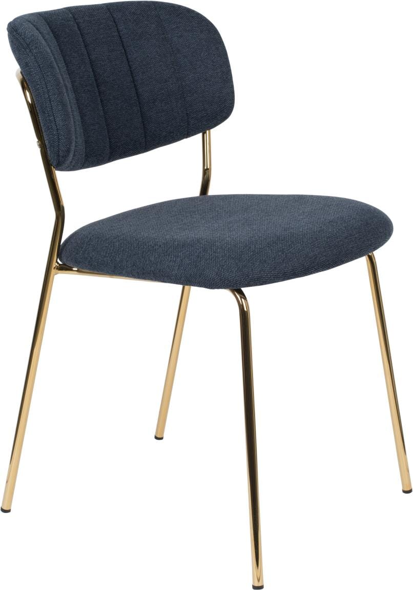 Stuhl Esszimmerstuhl Polsterstuhl JOLIEN GOLD/DARK BLUE von Trendmöbel24