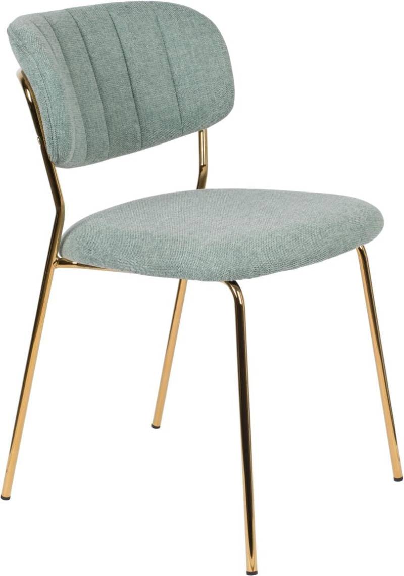 Stuhl Esszimmerstuhl Polsterstuhl JOLIEN GOLD/LIGHT GREEN von Trendmöbel24