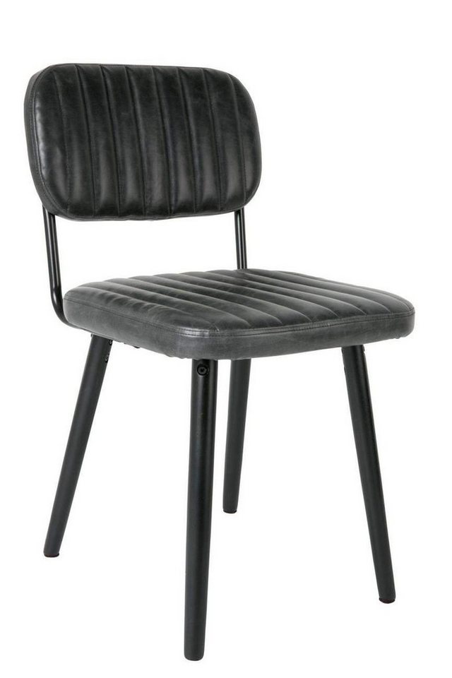 Trendmöbel24 Esszimmerstuhl Stuhl Esszimmerstuhl JAKE WORN BLACK Kunstleder schwarz von Trendmöbel24