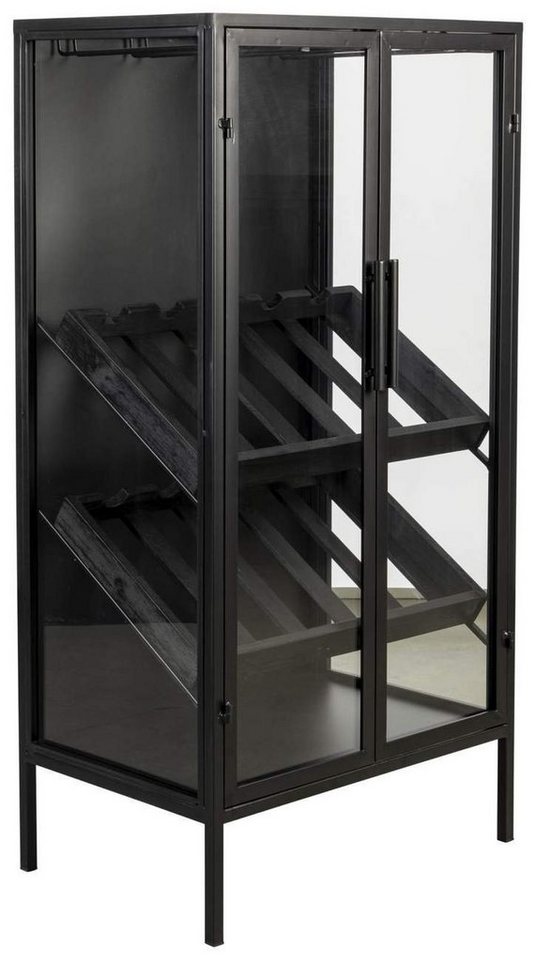 Trendmöbel24 Kommode Weinschrank Weinregal ROB Vitrine aus Metall im Vintage Style von Trendmöbel24