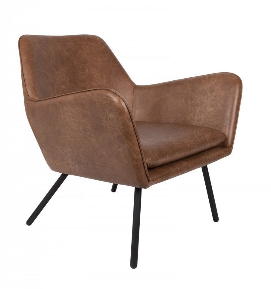 Trendmöbel24 Loungesessel Retro Sessel BON Kunstleder Vintage Braun von Trendmöbel24